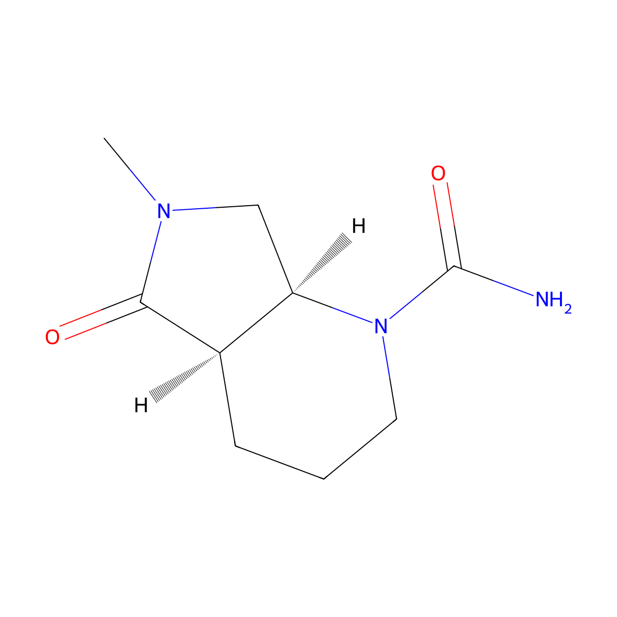 rac-(4aR,7aS)-6-methyl-5-oxo-octahydro-1H-pyrrolo[3,4-b]pyridine-1-carboxamide,cis molecular structure, CAS 2408935-70-4
