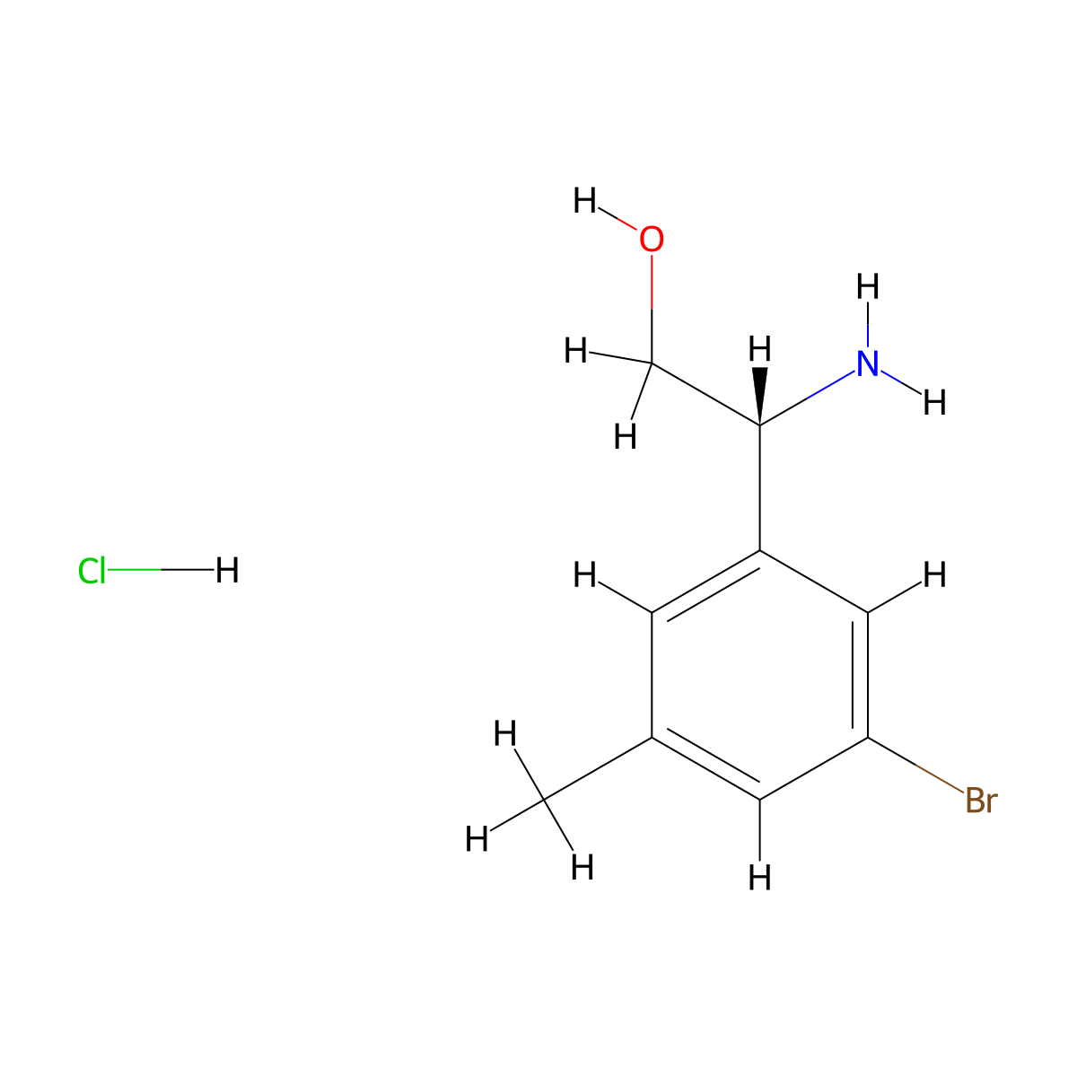 (2R)-2-Amino-2-(3-bromo-5-methylphenyl)ethanol;hydrochloride molecular structure, CAS 2408935-72-6