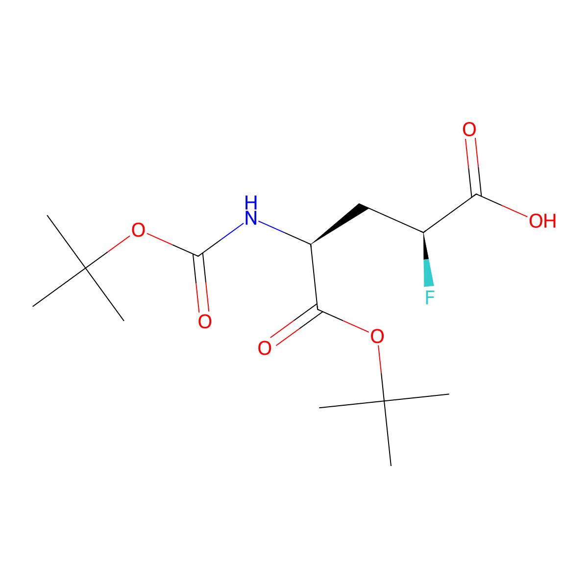 (2S,4S)-5-(tert-butoxy)-4-(((tert-butoxy)carbonyl)amino)-2-fluoro-5-oxopentanoic acid molecular structure, CAS 2408935-74-8