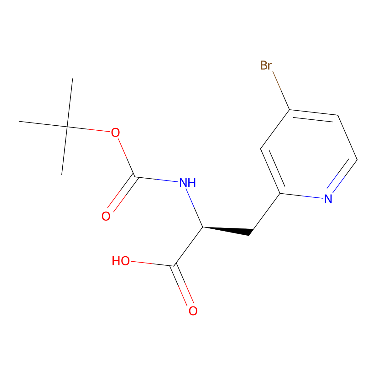 (2S)-3-(4-bromopyridin-2-yl)-2-{[(tert-butoxy)carbonyl]amino}propanoicacid molecular structure, CAS 2408935-81-7