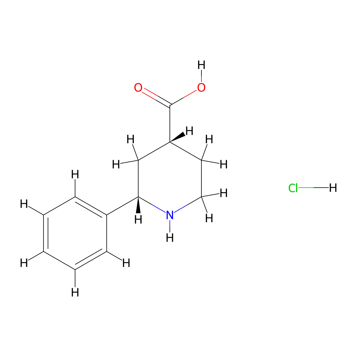 (2S,4R)-2-Phenylpiperidine-4-carboxylic acid;hydrochloride molecular structure, CAS 2408935-85-1