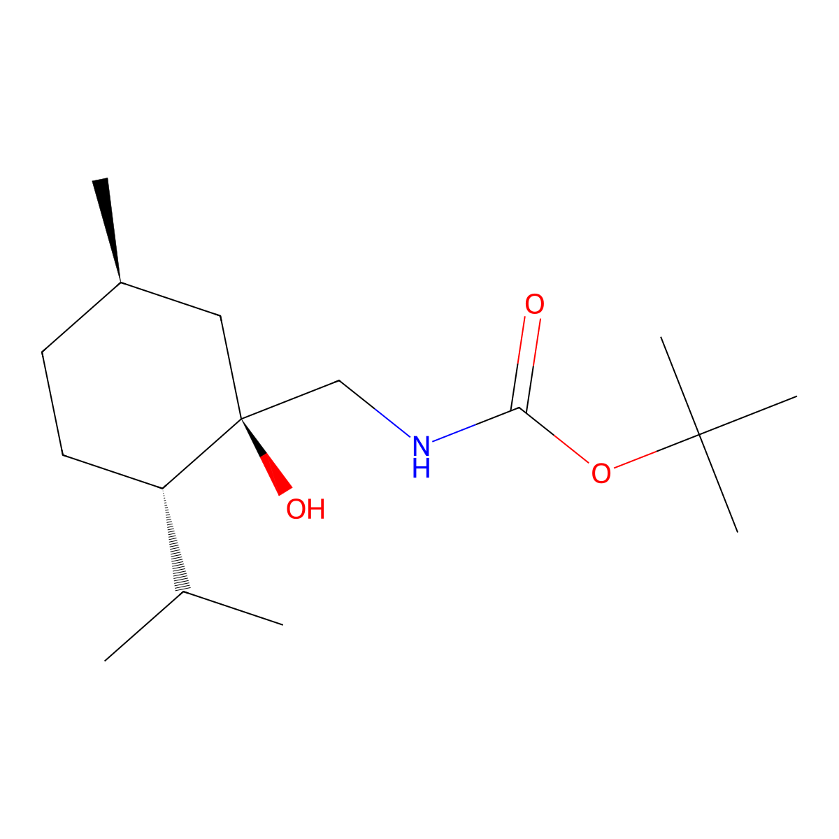 tert-butyl N-{[(1R,2S,5R)-1-hydroxy-5-methyl-2-(propan-2-yl)cyclohexyl]methyl}carbamate molecular structure, CAS 2408935-89-5