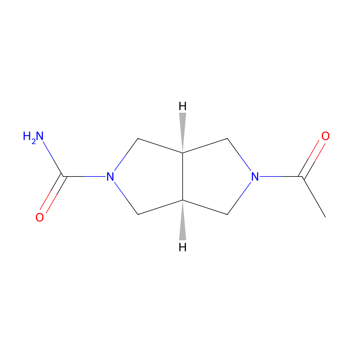 (3aR,6aS)-5-acetyl-octahydropyrrolo[3,4-c]pyrrole-2-carboxamide molecular structure, CAS 2408935-92-0