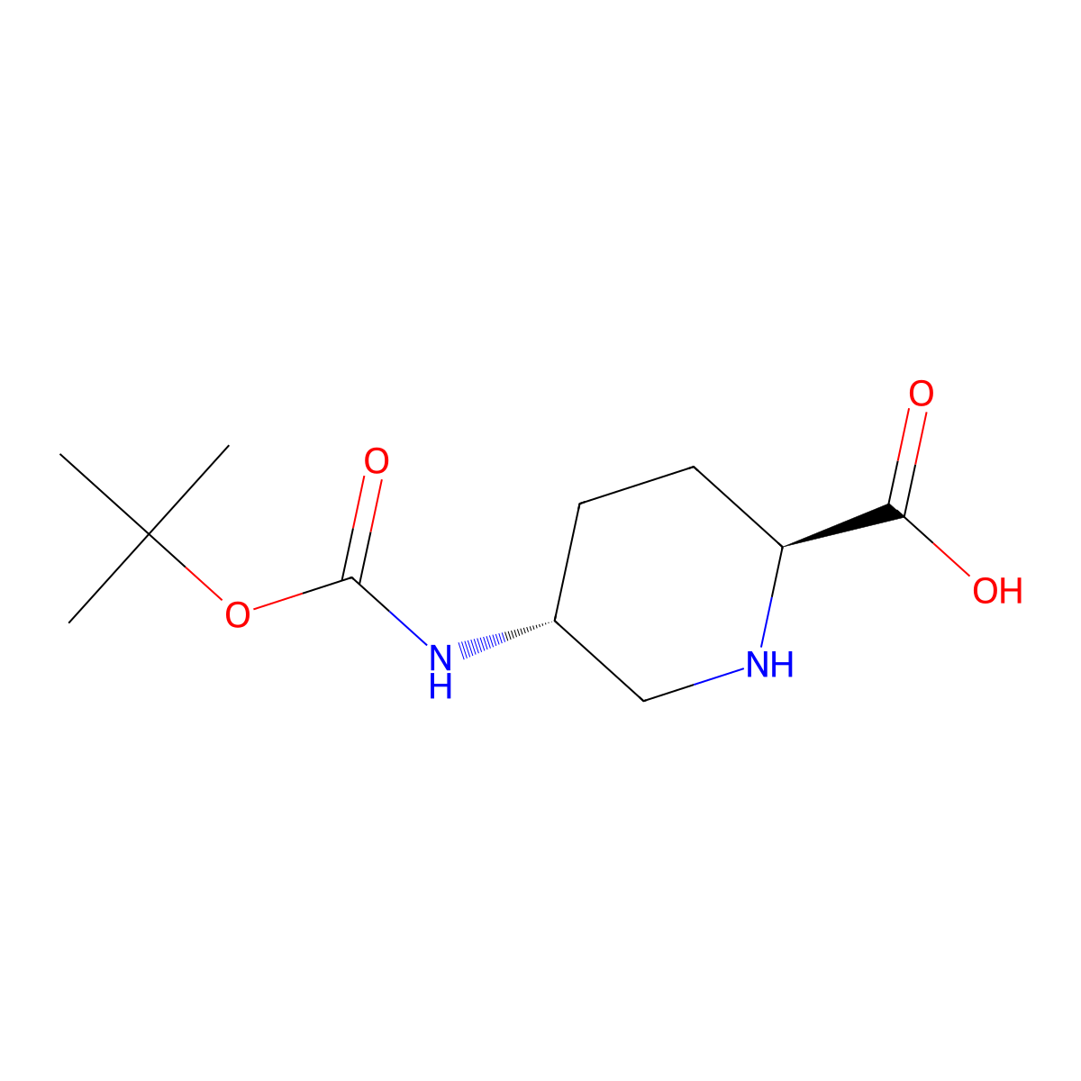 rac-(2R,5S)-5-{[(tert-butoxy)carbonyl]amino}piperidine-2-carboxylic acid molecular structure, CAS 2408935-93-1
