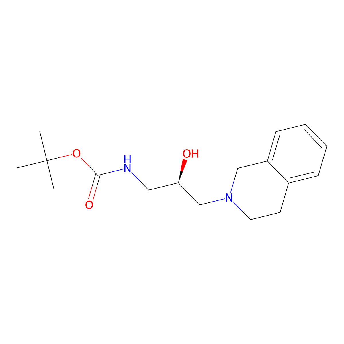 tert-butyl N-[(2R)-2-hydroxy-3-(1,2,3,4-tetrahydroisoquinolin-2-yl)propyl]carbamate molecular structure, CAS 2408936-02-5