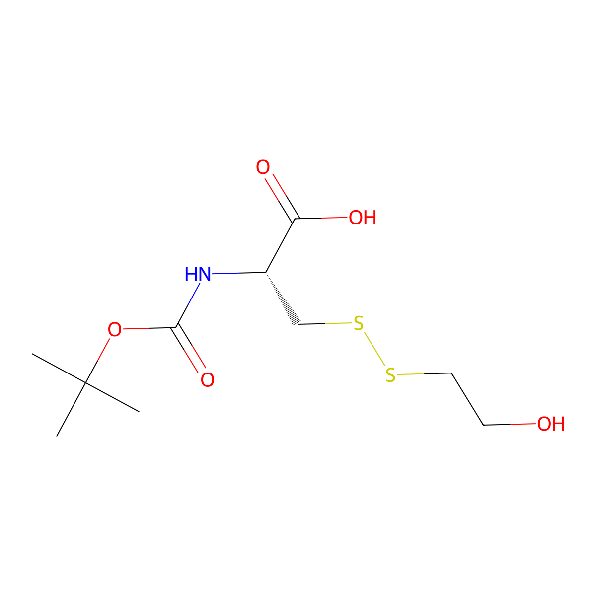 (2R)-2-{[(tert-butoxy)carbonyl]amino}-3-[(2-hydroxyethyl)disulfanyl]propanoic acid molecular structure, CAS 2408936-06-9