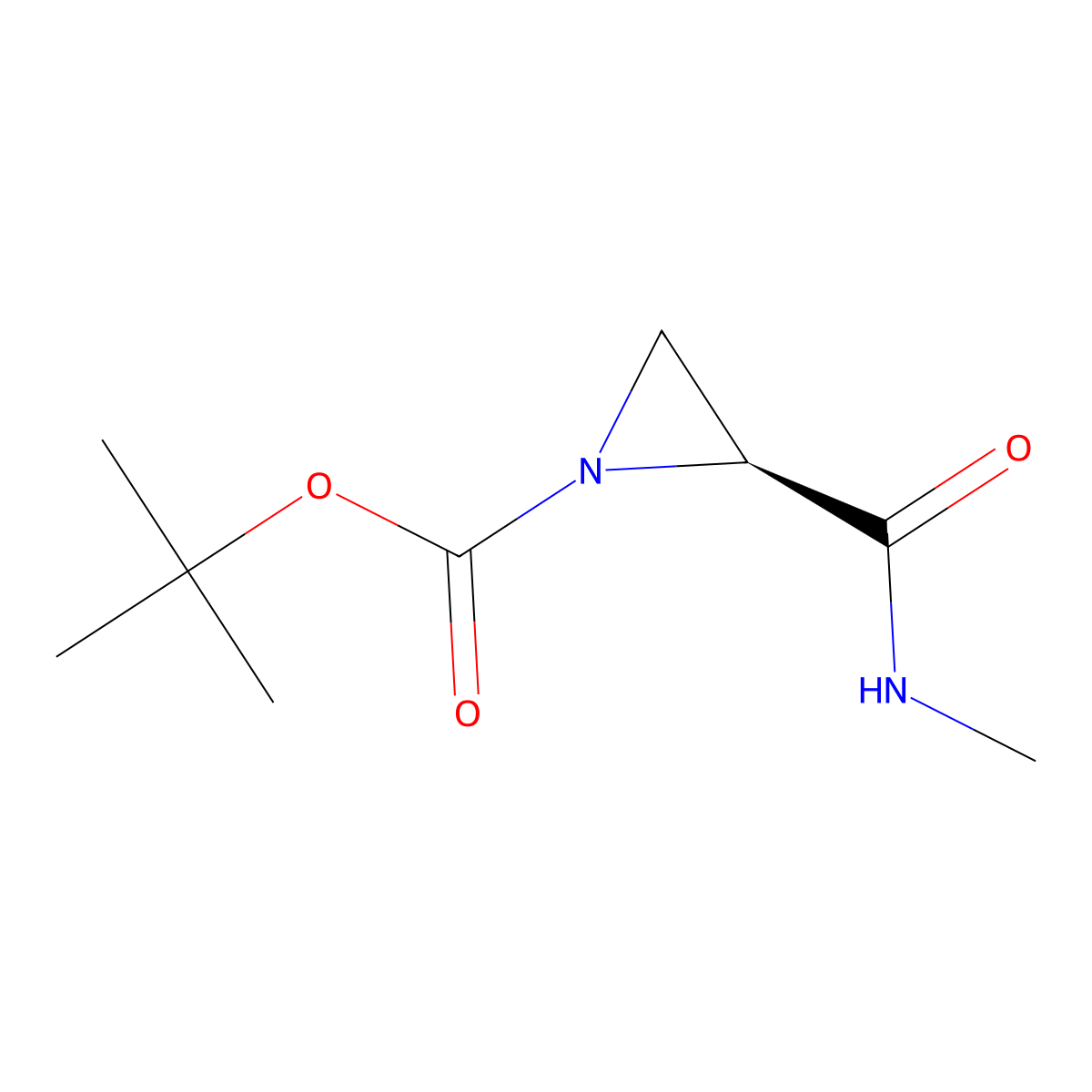 Tert-butyl (2S)-2-(methylcarbamoyl)aziridine-1-carboxylate molecular structure, CAS 2408936-11-6