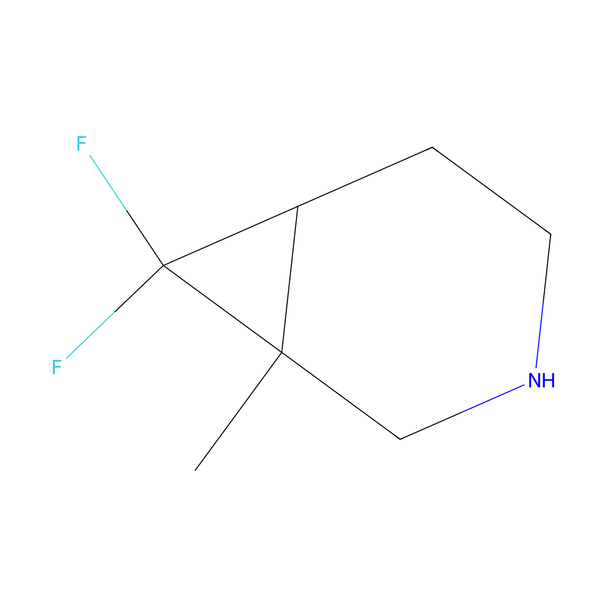 rac-(1R,6R)-7,7-difluoro-1-methyl-3-azabicyclo[4.1.0]heptane molecular structure, CAS 2408936-13-8