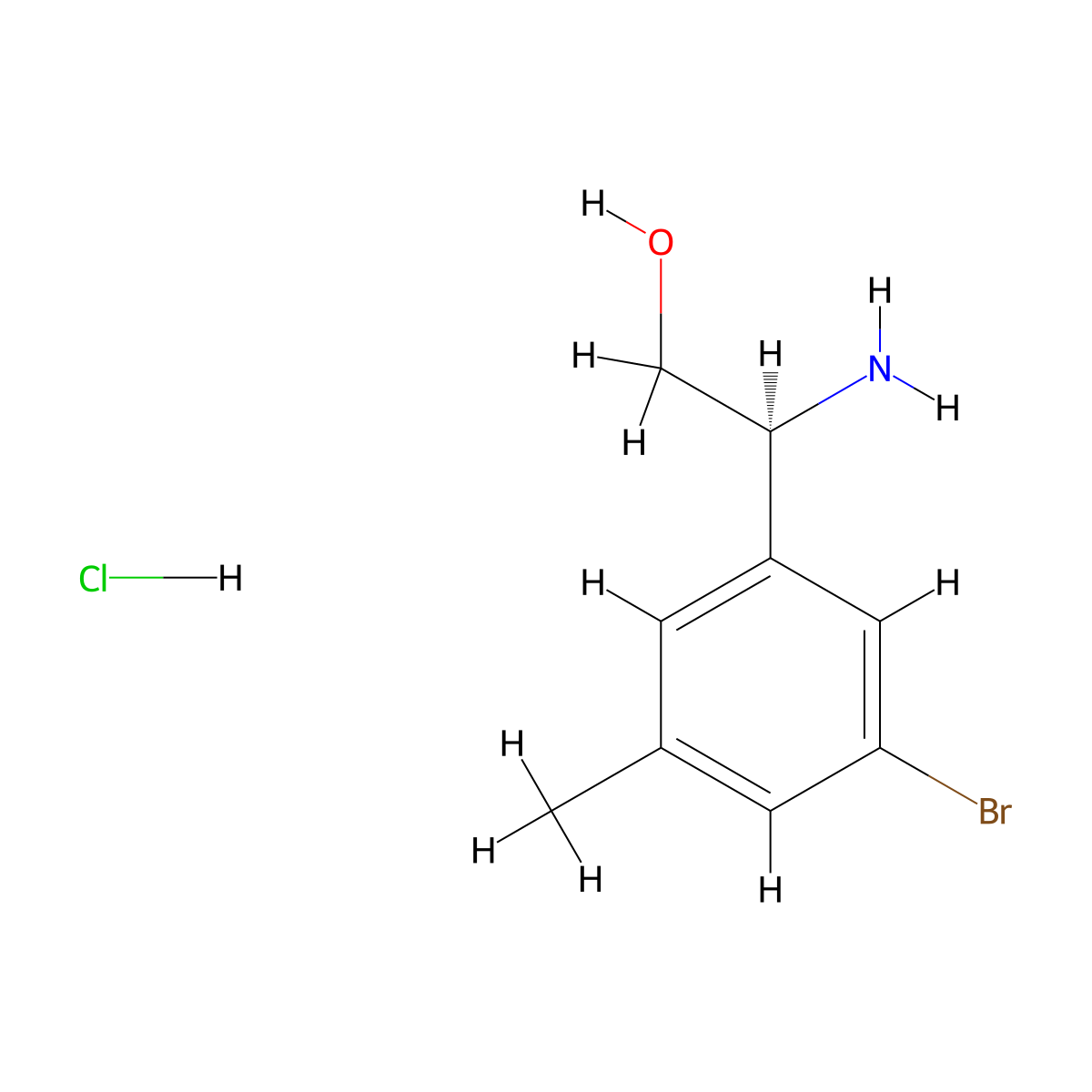 (2S)-2-Amino-2-(3-bromo-5-methylphenyl)ethanol;hydrochloride molecular structure, CAS 2408936-15-0
