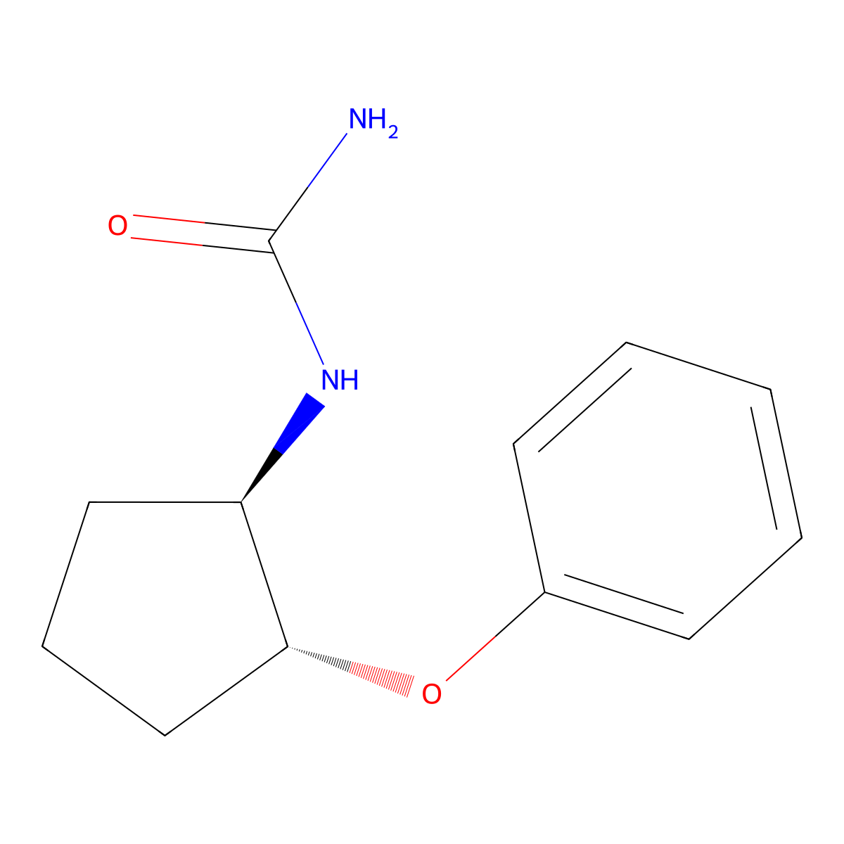 rac-[(1R,2R)-2-phenoxycyclopentyl]urea,trans molecular structure, CAS 2408936-22-9