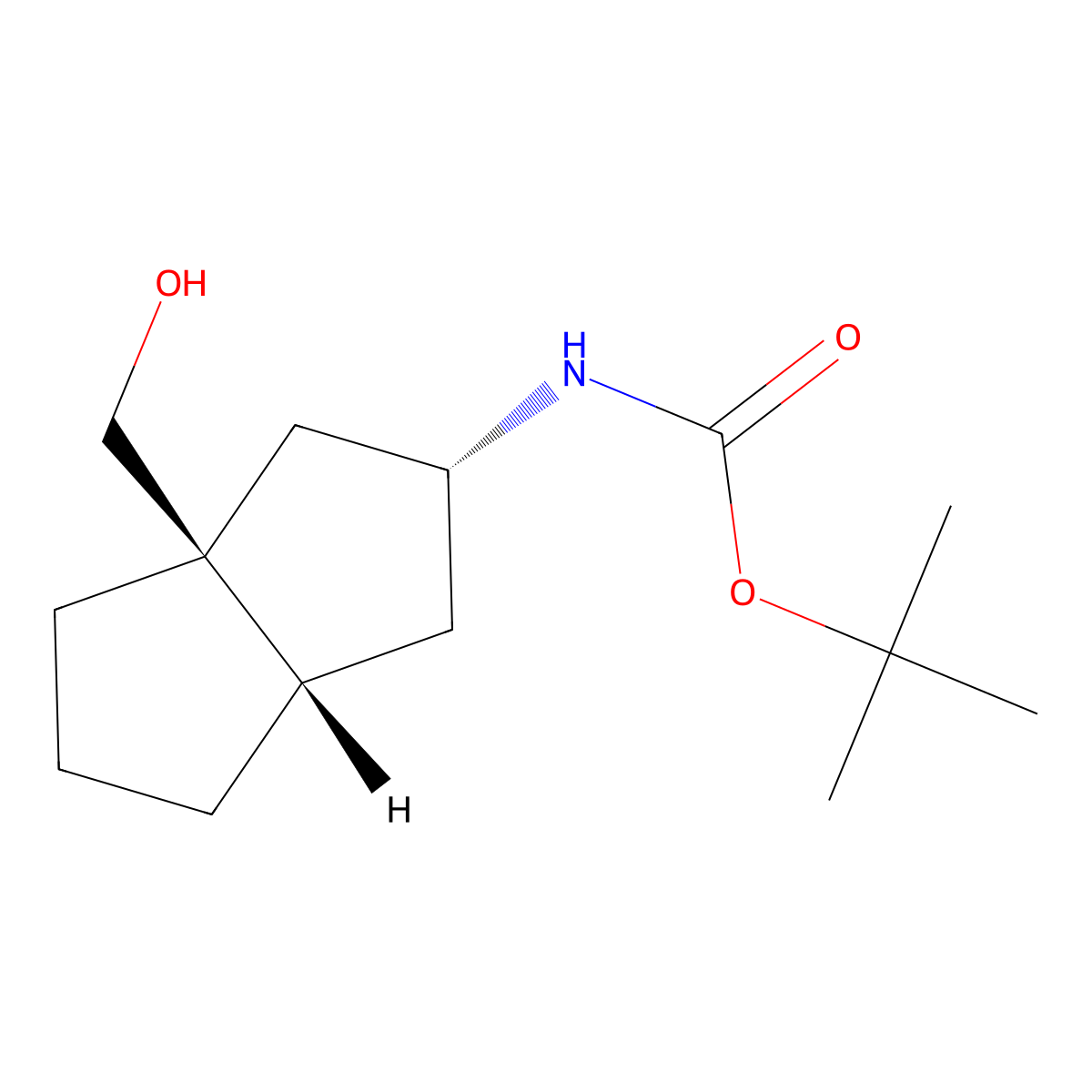 rac-tert-butyl N-[(2R,3aS,6aS)-3a-(hydroxymethyl)-octahydropentalen-2-yl]carbamate molecular structure, CAS 2408936-28-5