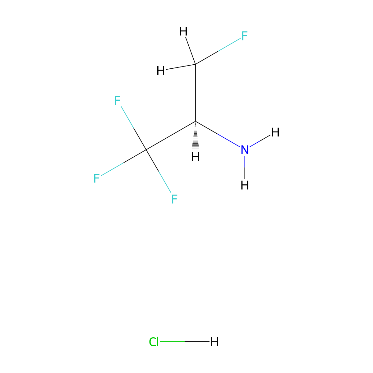 (2R)-1,1,1,3-tetrafluoropropan-2-amine hydrochloride molecular structure, CAS 2408936-37-6
