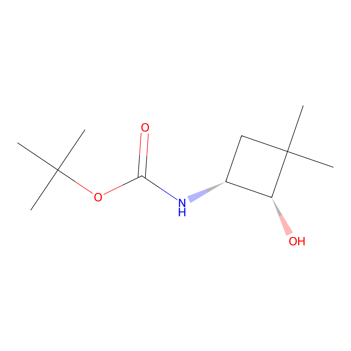 rac-tert-butyl N-[(1R,2S)-2-hydroxy-3,3-dimethylcyclobutyl]carbamate molecular structure, CAS 2408936-48-9