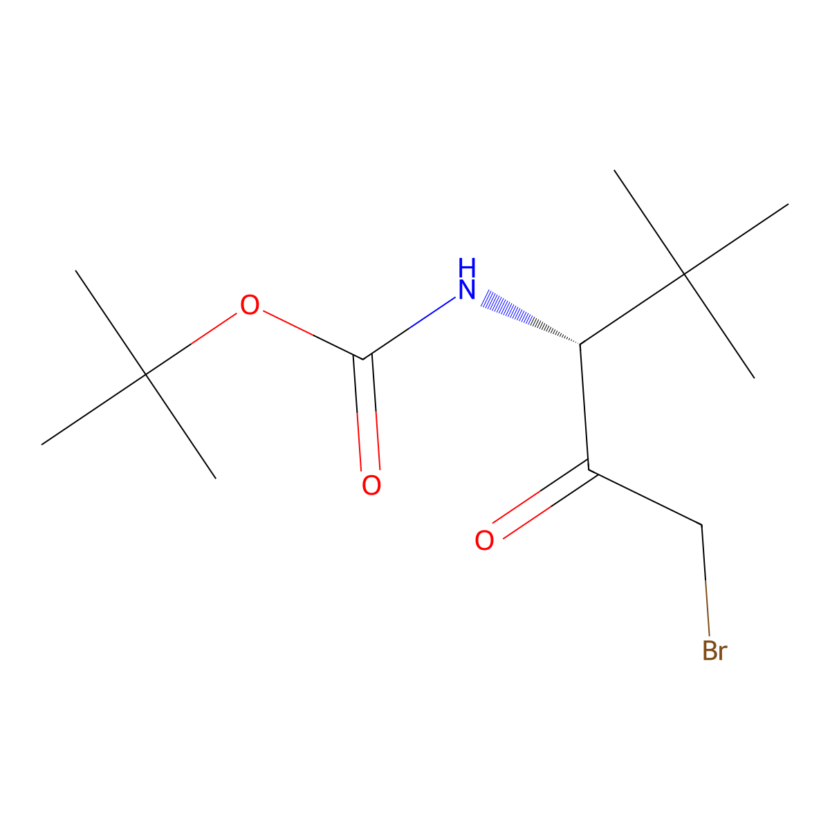 tert-butyl N-[(3R)-1-bromo-4,4-dimethyl-2-oxopentan-3-yl]carbamate molecular structure, CAS 2408936-53-6