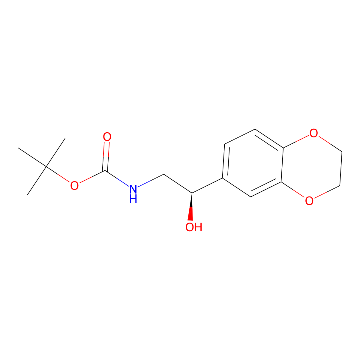 tert-butyl N-[(2R)-2-(2,3-dihydro-1,4-benzodioxin-6-yl)-2-hydroxyethyl]carbamate molecular structure, CAS 2408936-54-7