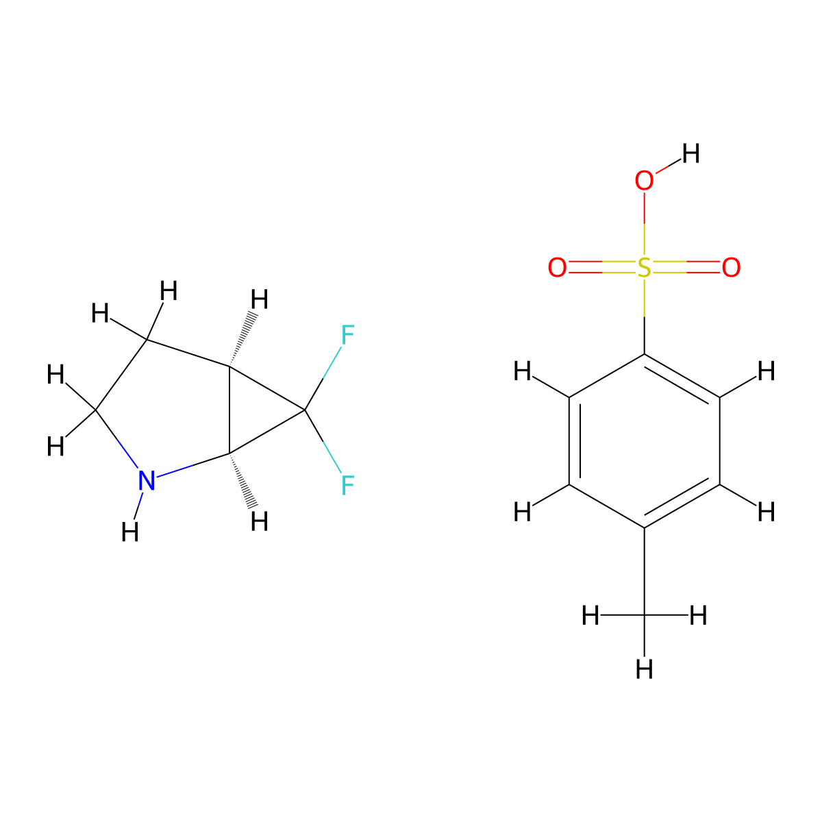 (1S,5R)-6,6-Difluoro-2-azabicyclo[3.1.0]hexane;4-methylbenzenesulfonic acid molecular structure, CAS 2408936-58-1