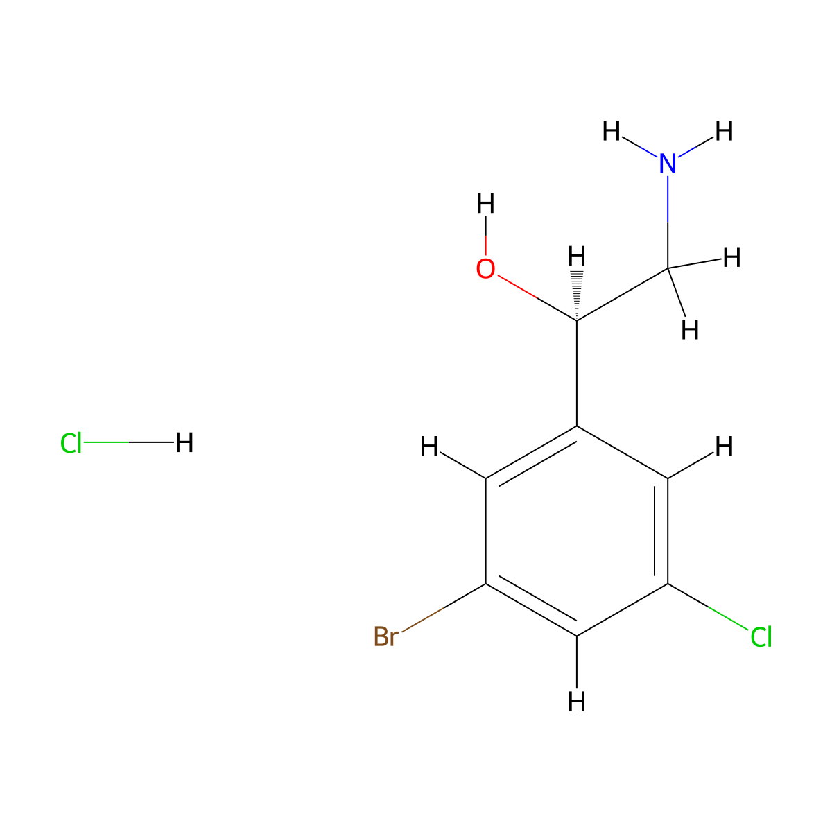 (1R)-2-amino-1-(3-bromo-5-chlorophenyl)ethan-1-ol hydrochloride molecular structure, CAS 2408936-60-5