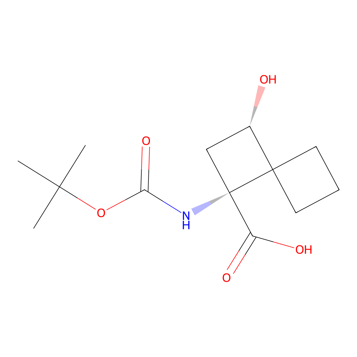 (1R,3S)-1-{[(tert-butoxy)carbonyl]amino}-3-hydroxyspiro[3.3]heptane-1-carboxylic acid molecular structure, CAS 2408936-66-1