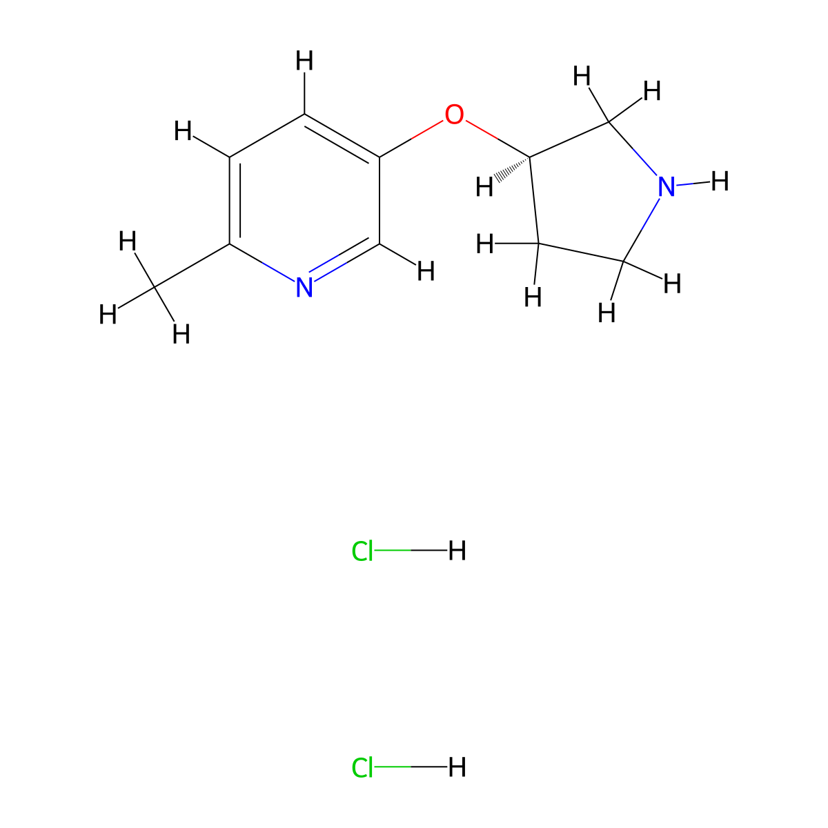 2-methyl-5-[(3R)-pyrrolidin-3-yloxy]pyridinedihydrochloride molecular structure, CAS 2408936-68-3
