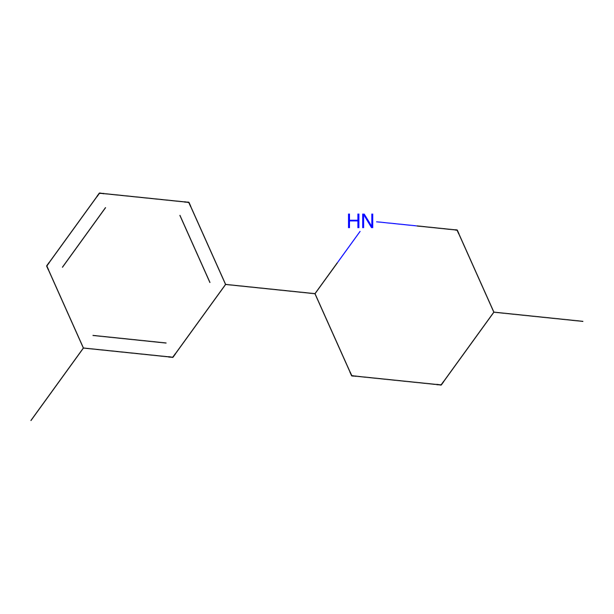 rac-(2R,5S)-5-methyl-2-(3-methylphenyl)piperidine molecular structure, CAS 2408936-74-1