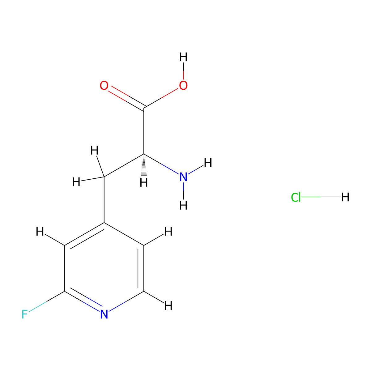 (2S)-2-amino-3-(2-fluoropyridin-4-yl)propanoic acid hydrochloride molecular structure, CAS 2408936-86-5