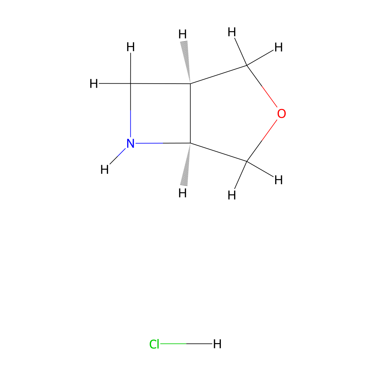 rac-(1R,5S)-3-oxa-6-azabicyclo(3.2.0)heptane hydrochloride molecular structure, CAS 2408936-87-6