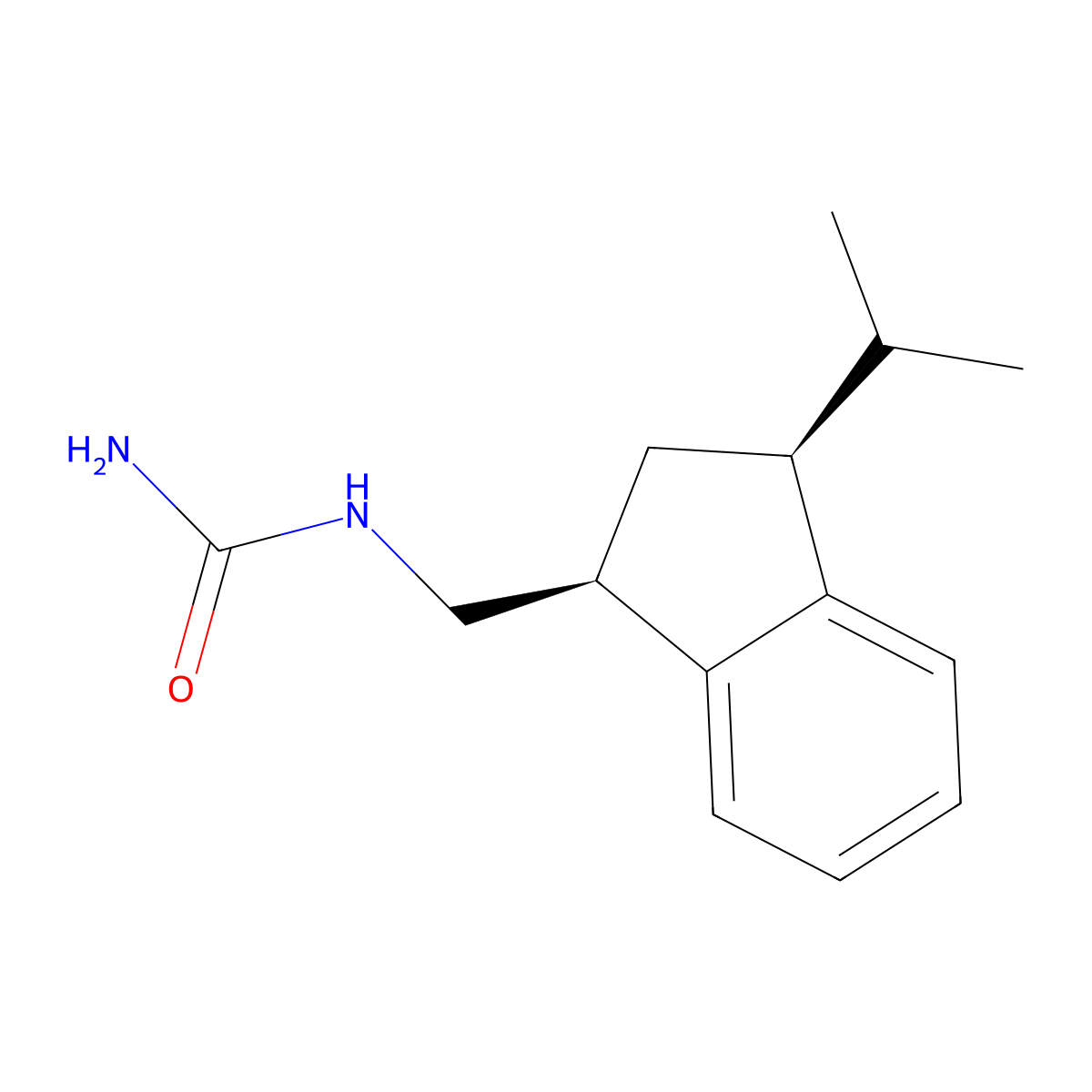 rac-{[(1R,3R)-3-(propan-2-yl)-2,3-dihydro-1H-inden-1-yl]methyl}urea molecular structure, CAS 2408936-98-9