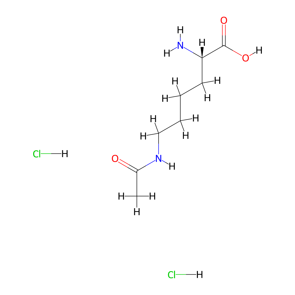 (2S)-2-amino-6-acetamidohexanoic acid dihydrochloride molecular structure, CAS 2408937-00-6