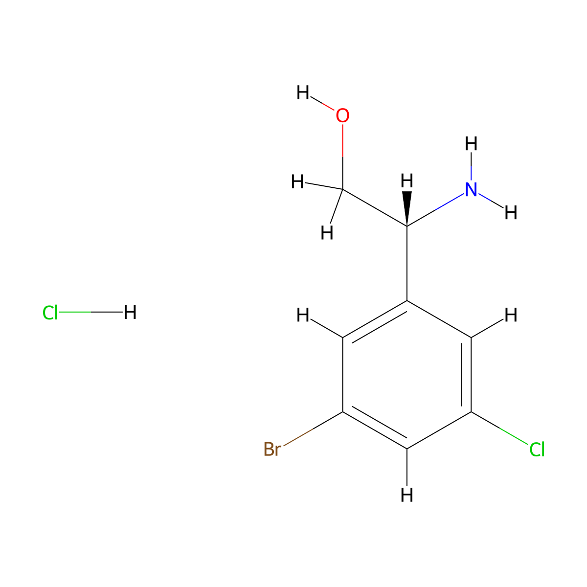 (2R)-2-amino-2-(3-bromo-5-chlorophenyl)ethan-1-ol hydrochloride molecular structure, CAS 2408937-02-8