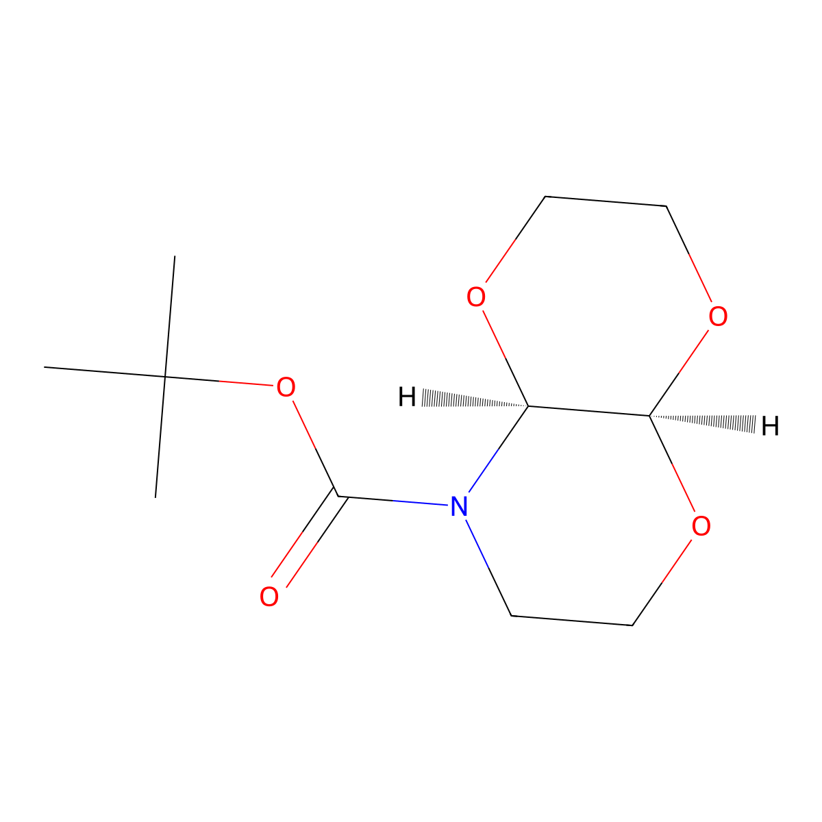 rac-tert-butyl(4aR,8aS)-hexahydro-2H-[1,4]dioxino[2,3-b][1,4]oxazine-8-carboxylate,cis molecular structure, CAS 2408937-09-5