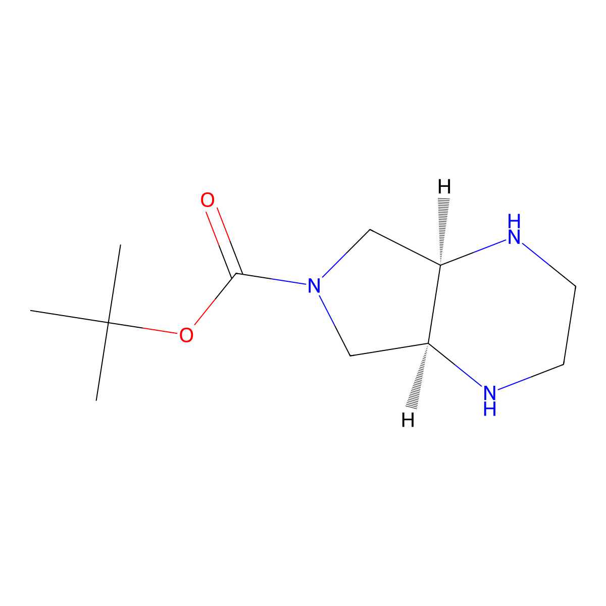 rac-tert-butyl (4aR,7aS)-octahydro-1H-pyrrolo[3,4-b]piperazine-6-carboxylate molecular structure, CAS 2408937-14-2