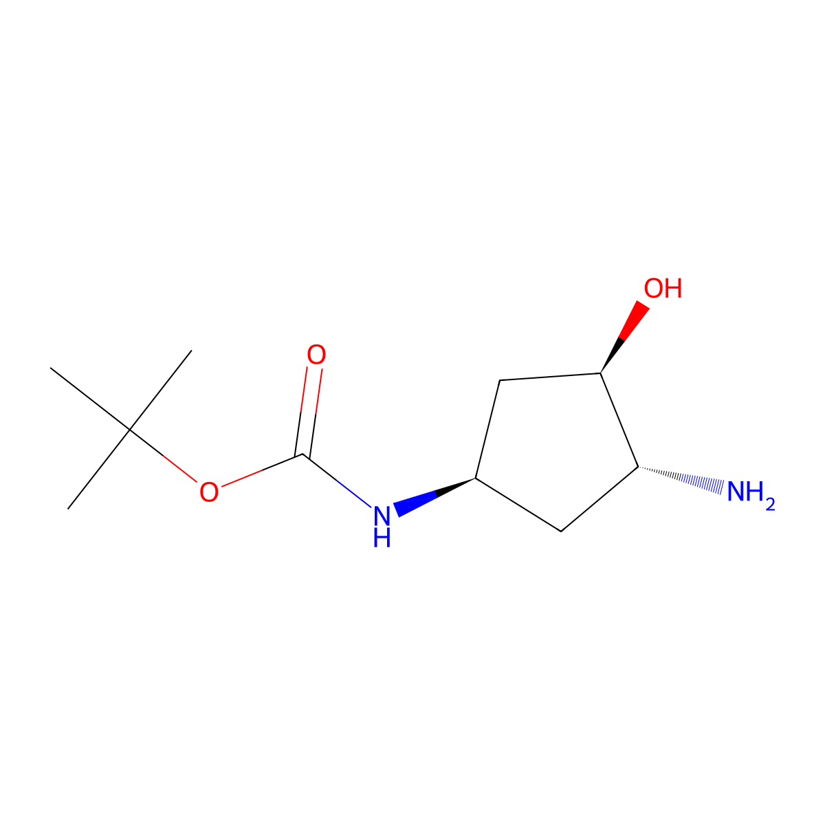 rac-tert-butyl N-((1R,3R,4R)-3-amino-4-hydroxycyclopentyl)carbamate molecular structure, CAS 2408937-15-3