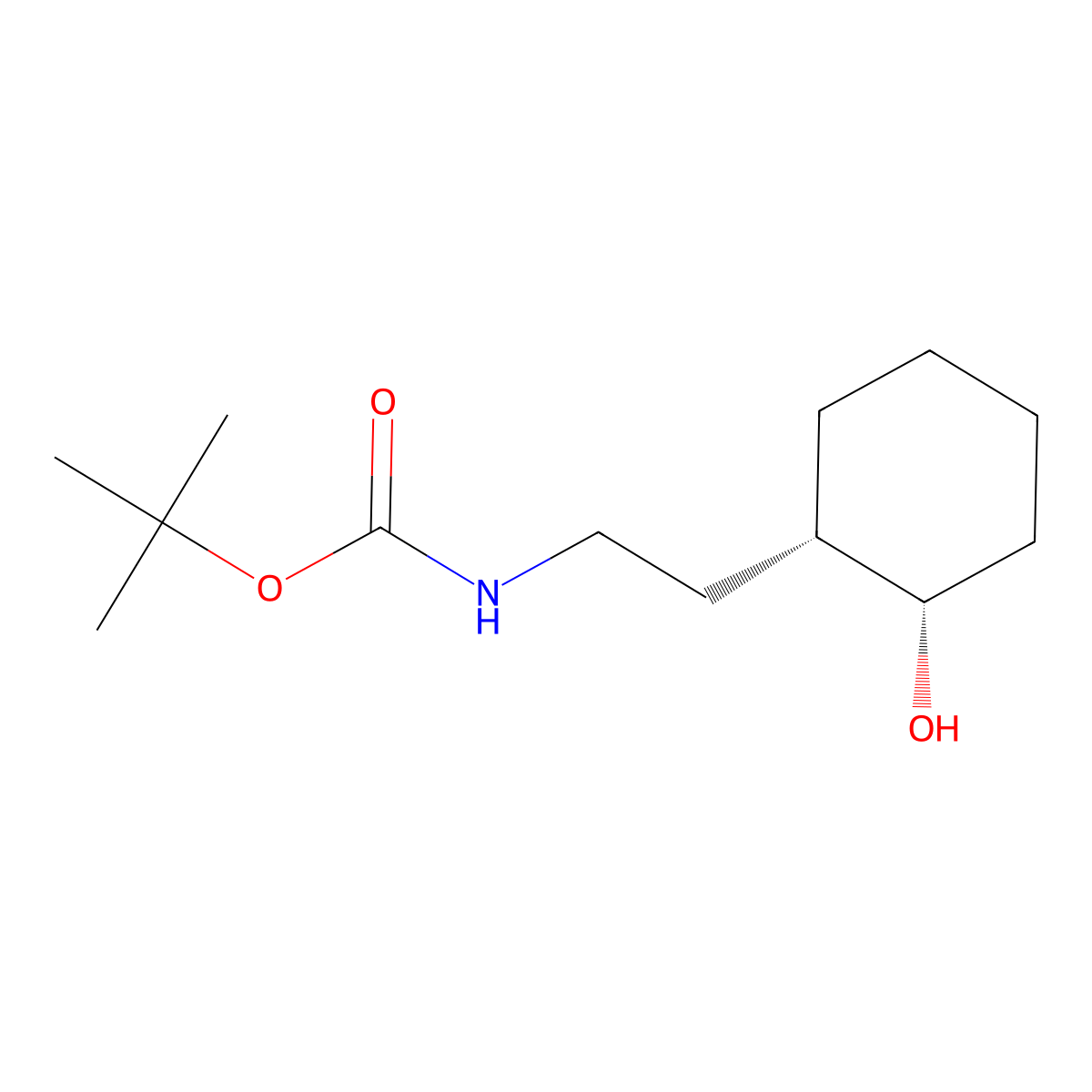 rac-tert-butyl N-{2-[(1R,2R)-2-hydroxycyclohexyl]ethyl}carbamate molecular structure, CAS 2408937-16-4