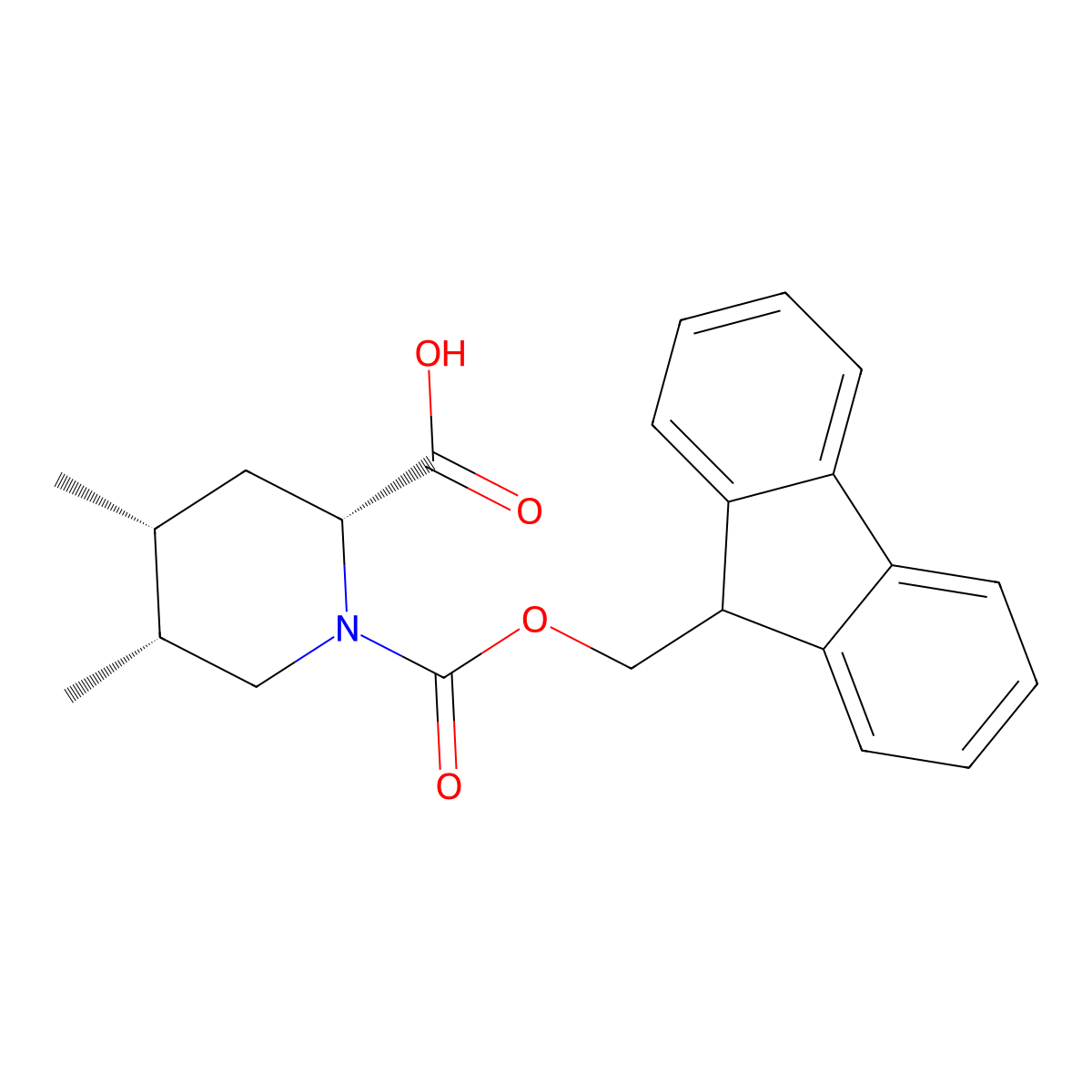rac-(2R,4R,5R)-1-{[(9H-fluoren-9-yl)methoxy]carbonyl}-4,5-dimethylpiperidine-2-carboxylic acid molecular structure, CAS 2408937-28-8