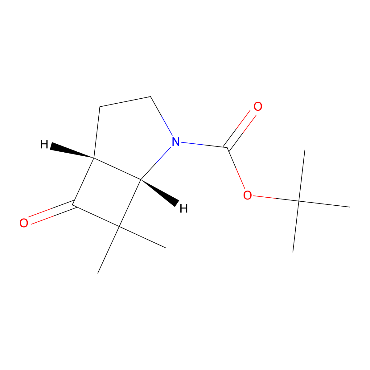 rac-tert-butyl(1R,5S)-7,7-dimethyl-6-oxo-2-azabicyclo[3.2.0]heptane-2-carboxylate,cis molecular structure, CAS 2408937-37-9