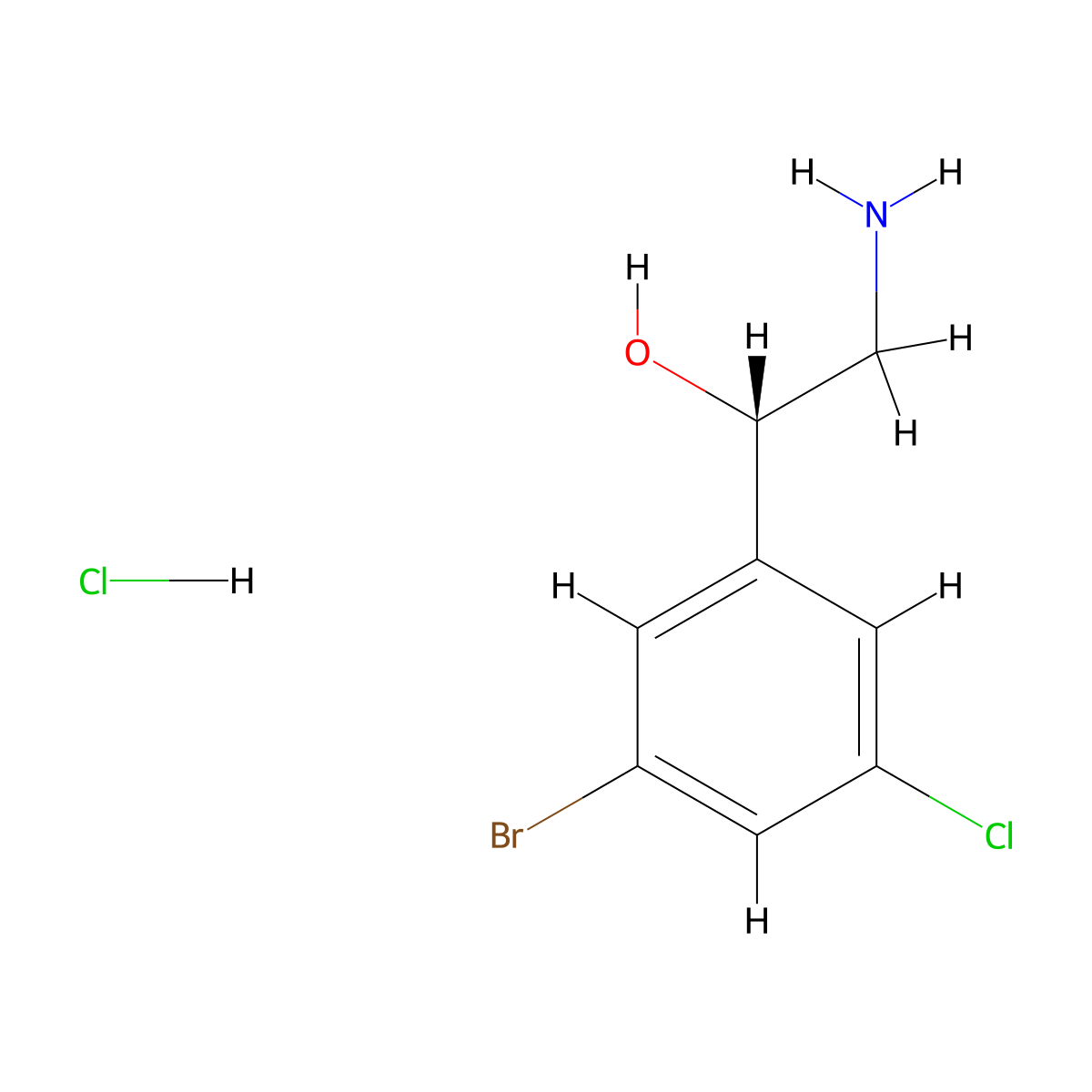 (1S)-2-amino-1-(3-bromo-5-chlorophenyl)ethan-1-ol hydrochloride molecular structure, CAS 2408937-42-6