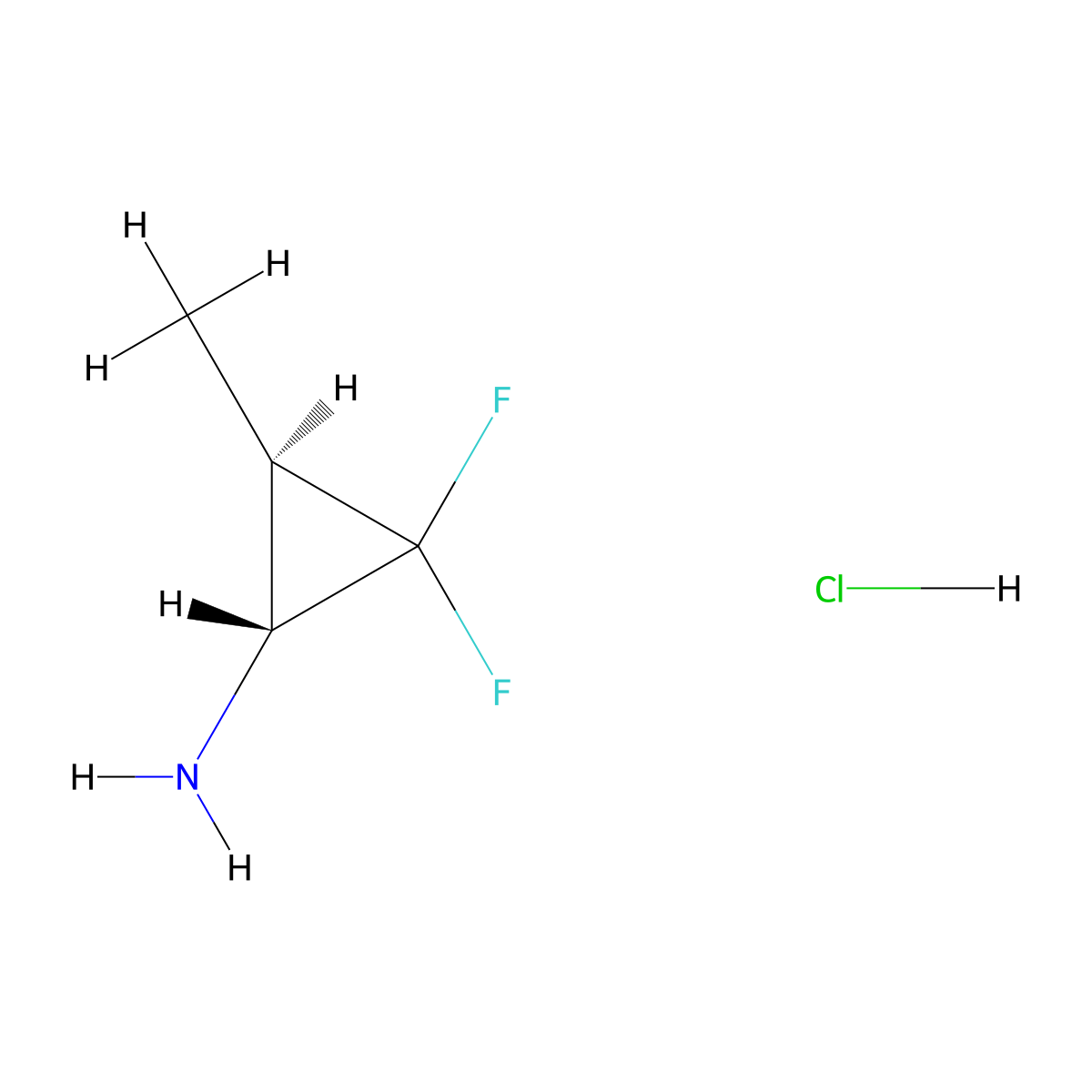rac-(1R,3R)-2,2-difluoro-3-methylcyclopropan-1-amine hydrochloride molecular structure, CAS 2408937-45-9