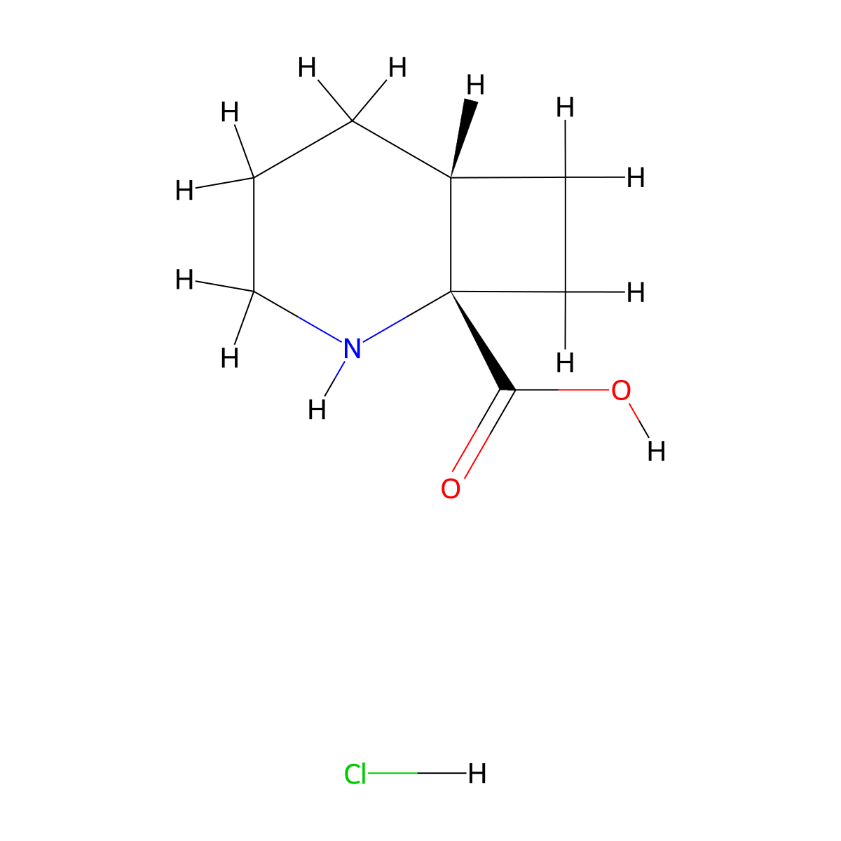 rac-(1R,6S)-2-azabicyclo[4.2.0]octane-1-carboxylicacidhydrochloride,cis molecular structure, CAS 2408937-58-4