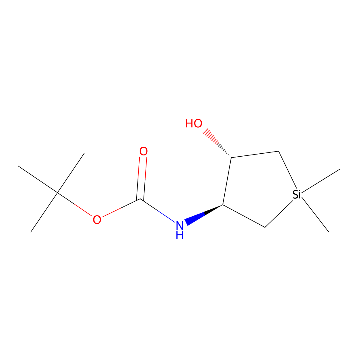 Rac-tert-butyl n-[(3r,4r)-4-hydroxy-1,1-dimethylsilolan-3-yl]carbamate molecular structure, CAS 2408937-61-9