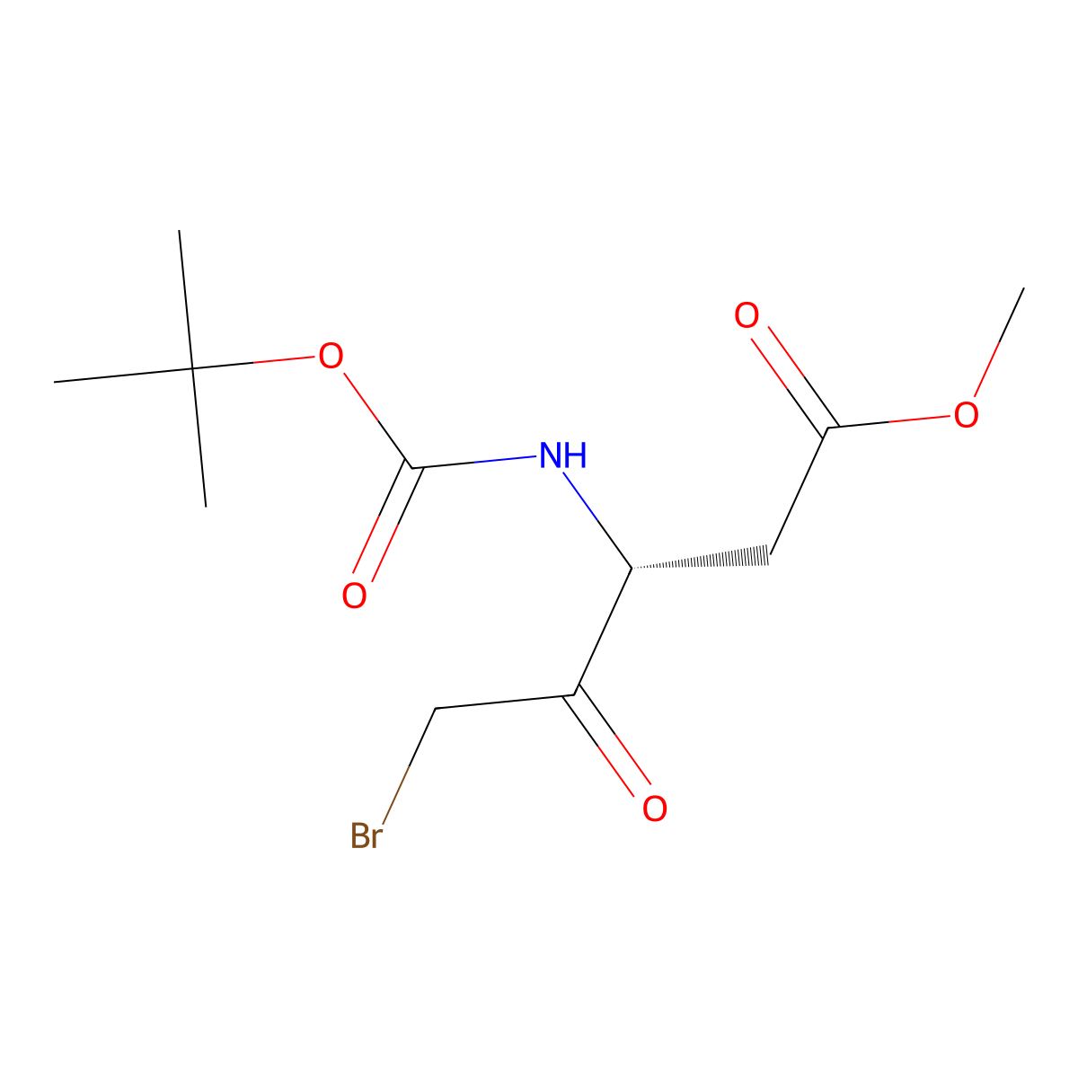 methyl (3R)-5-bromo-3-{[(tert-butoxy)carbonyl]amino}-4-oxopentanoate molecular structure, CAS 2408937-62-0