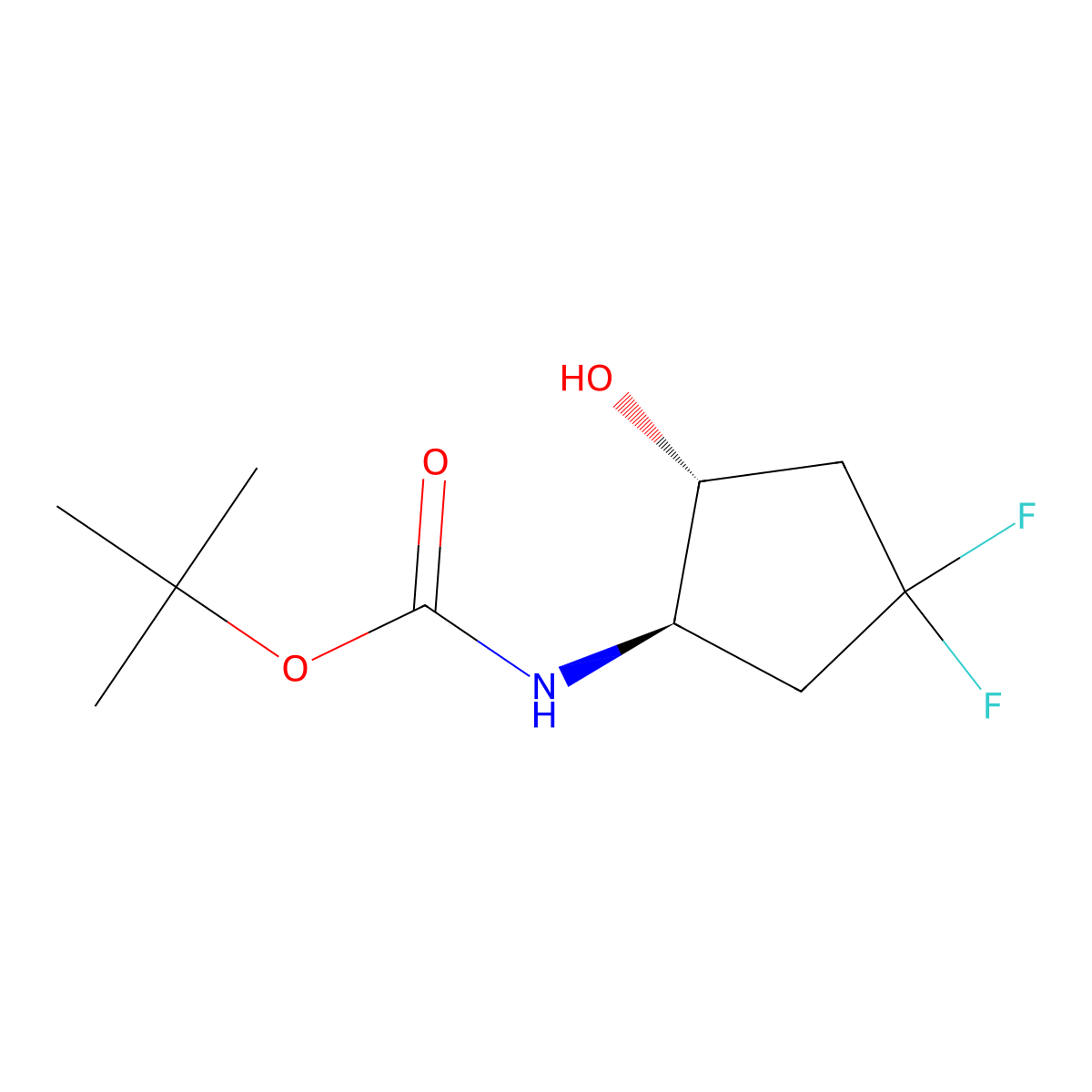 rac-tert-butyl N-[(1R,2R)-4,4-difluoro-2-hydroxycyclopentyl]carbamate molecular structure, CAS 2408937-84-6