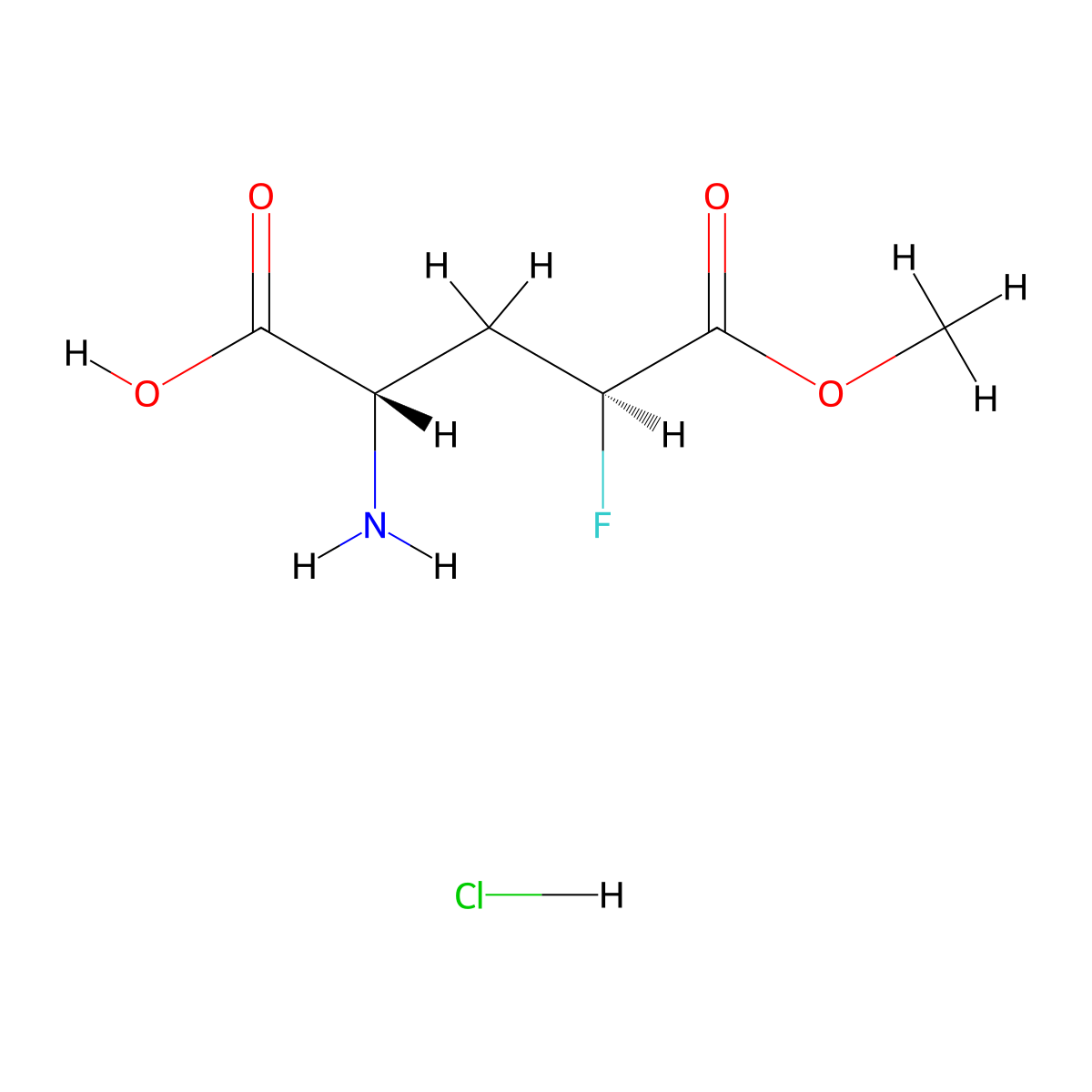 (2S,4S)-2-amino-4-fluoro-5-methoxy-5-oxopentanoic acid hydrochloride molecular structure, CAS 2408937-86-8