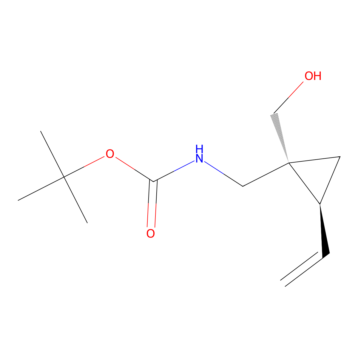 rac-tert-butyl N-{[(1R,2S)-2-ethenyl-1-(hydroxymethyl)cyclopropyl]methyl}carbamate molecular structure, CAS 2408937-89-1