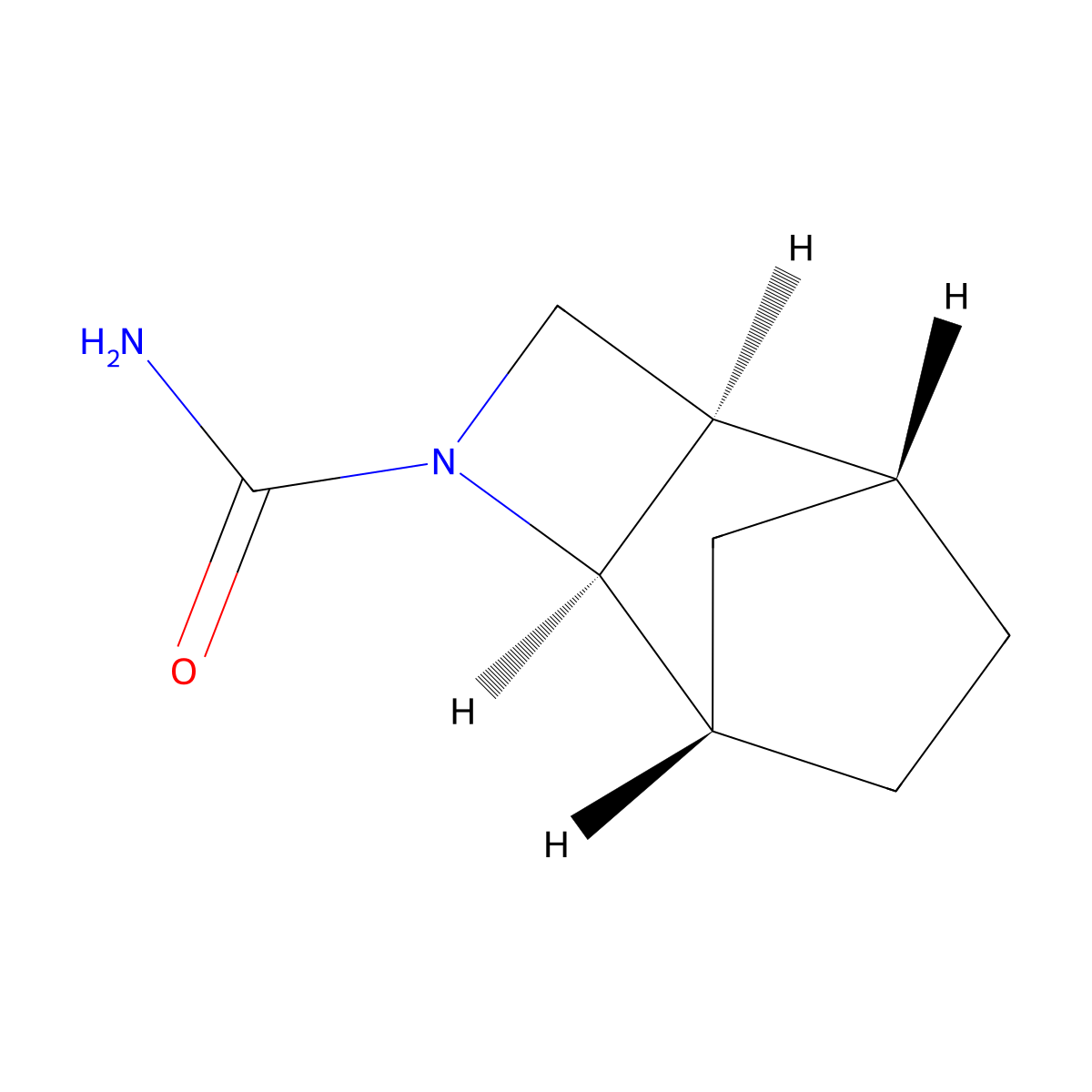 rac-(1R,2S,5S,6S)-3-azatricyclo[4.2.1.0,2,5]nonane-3-carboxamide molecular structure, CAS 2408938-05-4