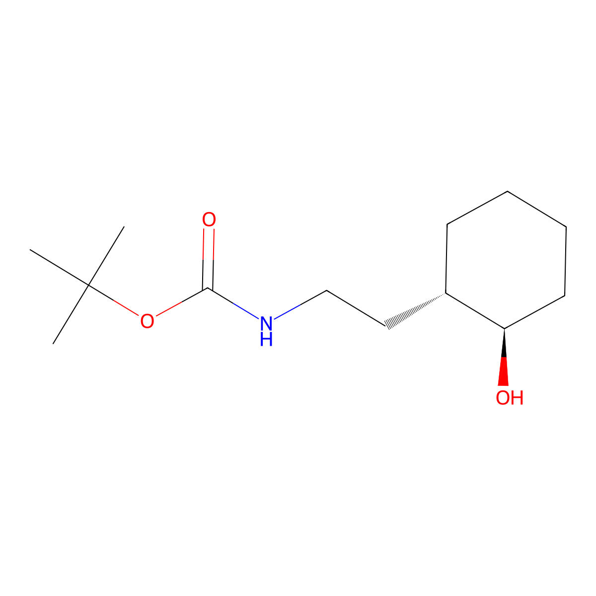 rac-tert-butyl N-{2-[(1R,2S)-2-hydroxycyclohexyl]ethyl}carbamate molecular structure, CAS 2408938-08-7