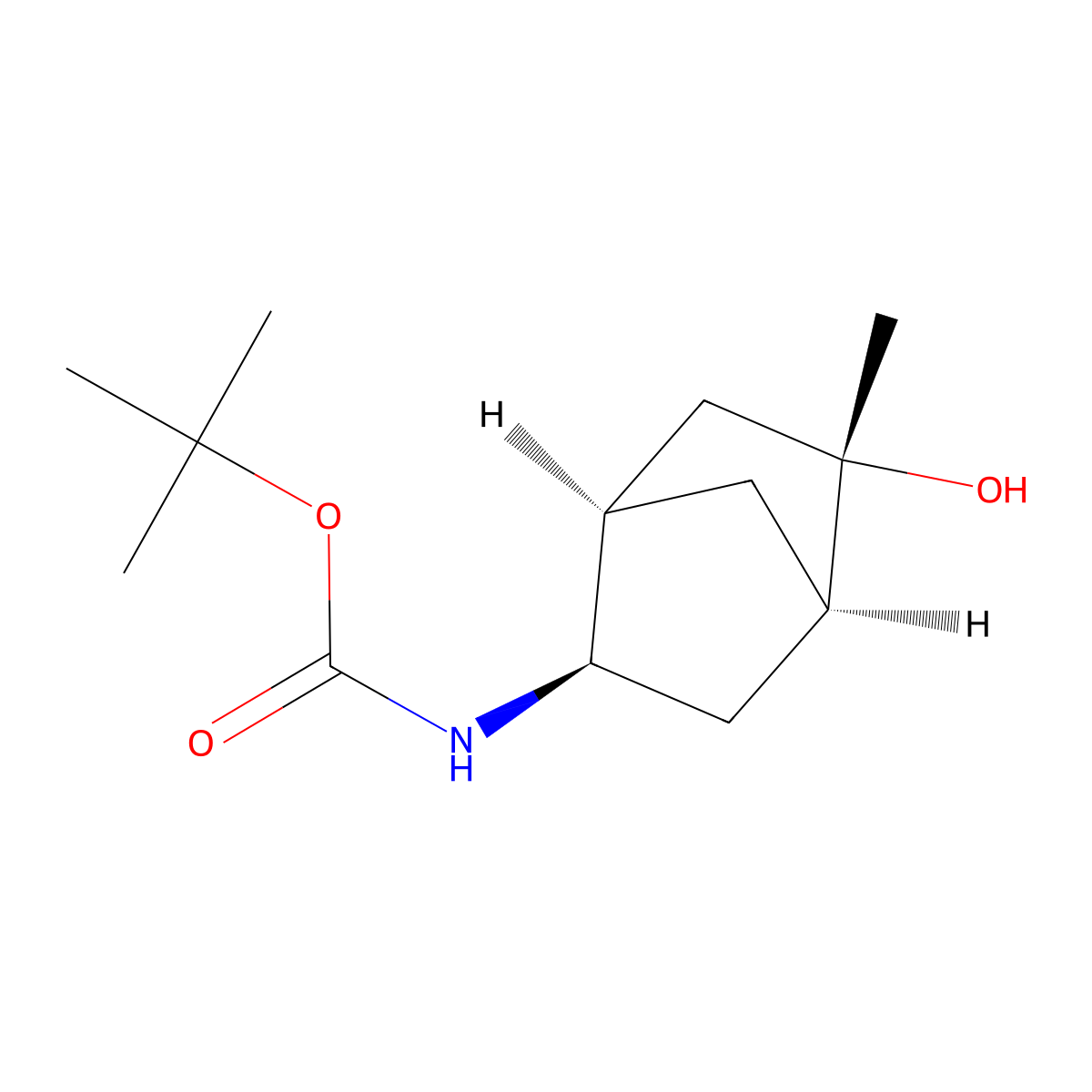 rac-tert-butyl N-[(1R,2R,4R,5S)-5-hydroxy-5-methylbicyclo[2.2.1]heptan-2-yl]carbamate molecular structure, CAS 2408938-09-8