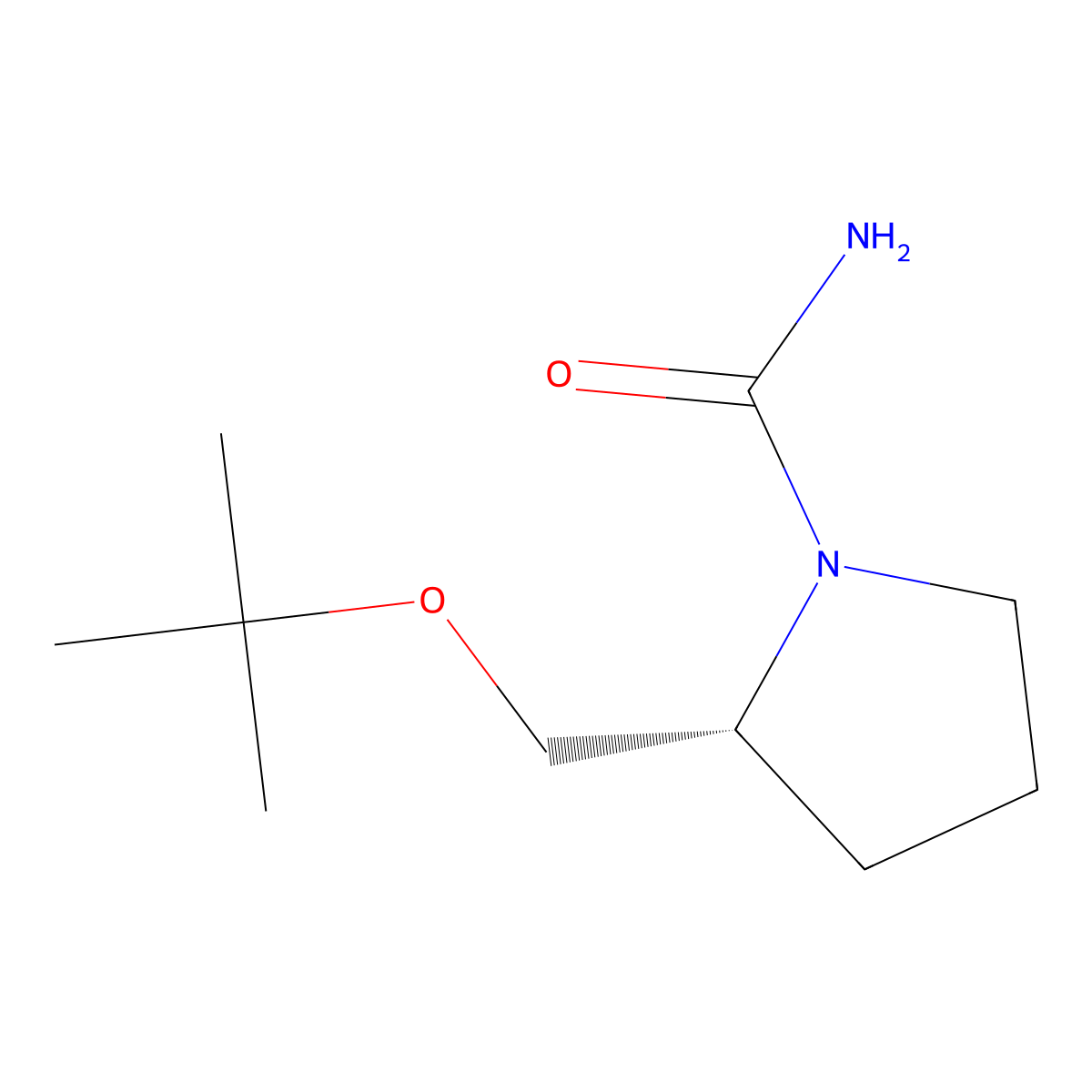 (2R)-2-[(tert-butoxy)methyl]pyrrolidine-1-carboxamide molecular structure, CAS 2408938-16-7