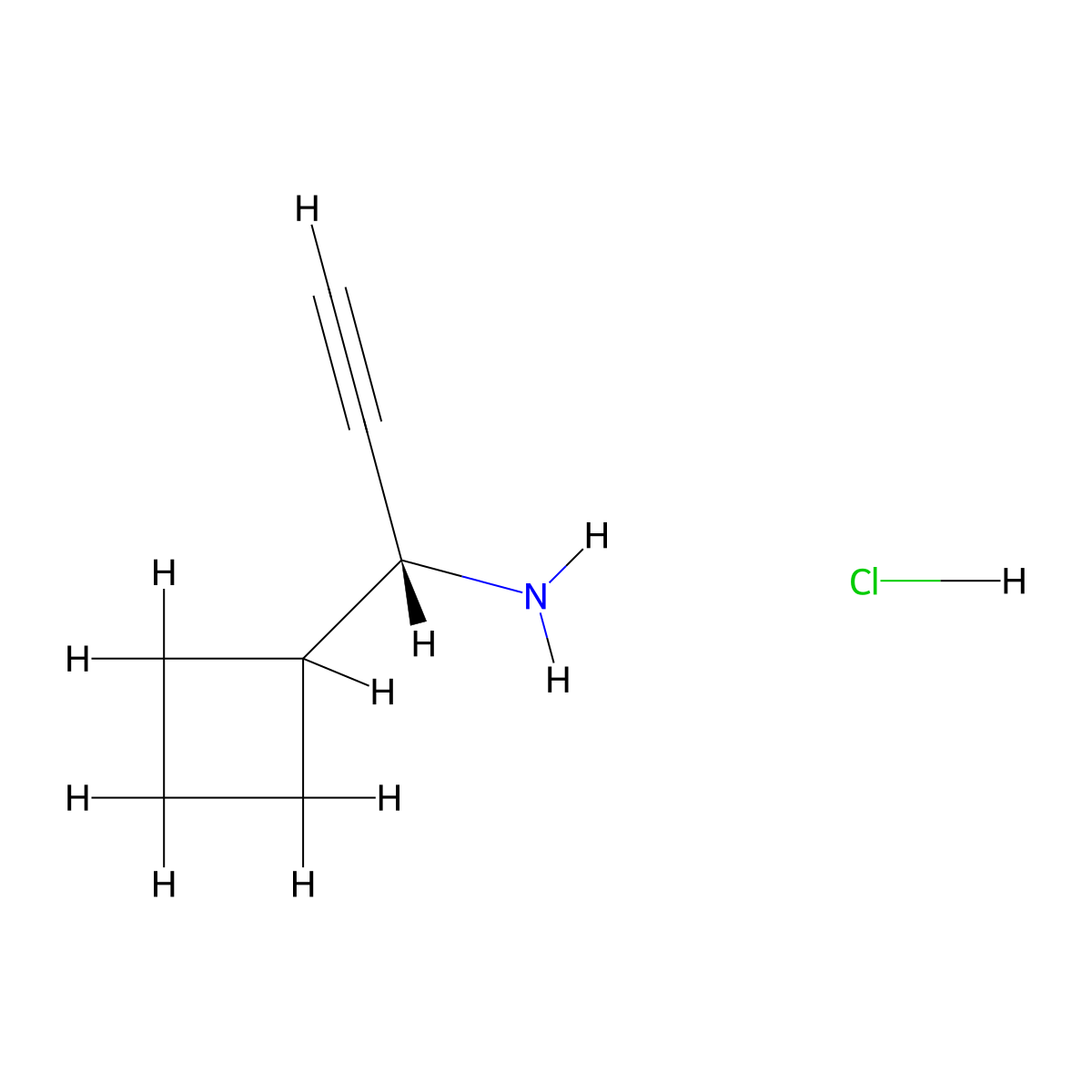 (1R)-1-Cyclobutylprop-2-yn-1-amine;hydrochloride molecular structure, CAS 2408938-18-9