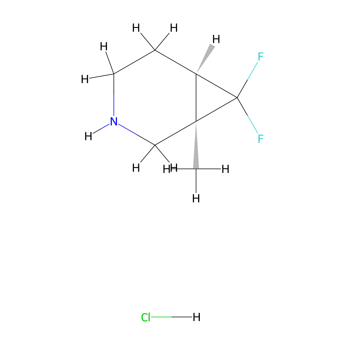 rac-(1R,6R)-7,7-difluoro-1-methyl-3-azabicyclo[4.1.0]heptane hydrochloride molecular structure, CAS 2408938-19-0