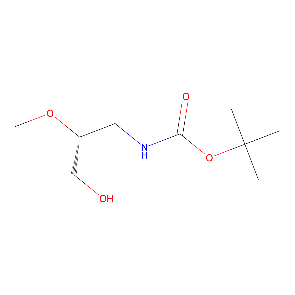 tert-butyl N-[(2R)-3-hydroxy-2-methoxypropyl]carbamate molecular structure, CAS 2408938-23-6